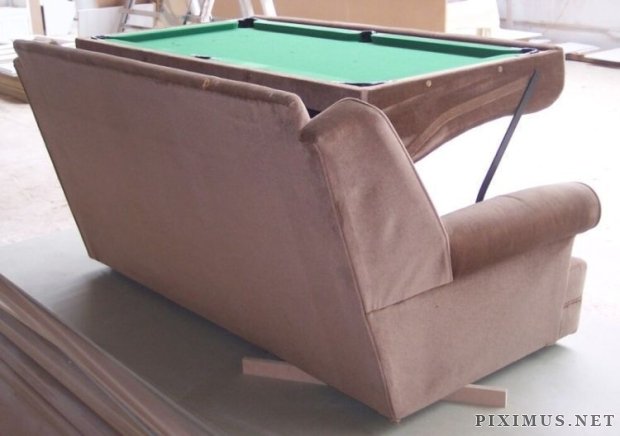 Couch turns into a snooker table