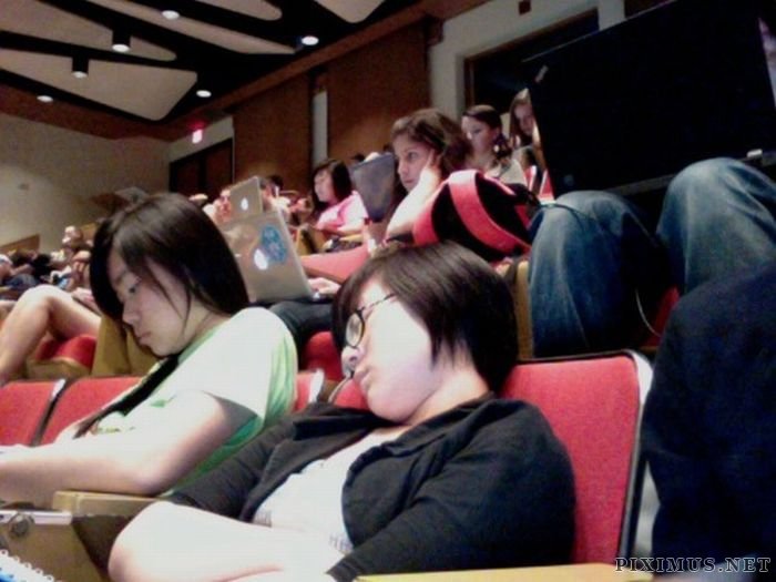 Tired Asian Students  