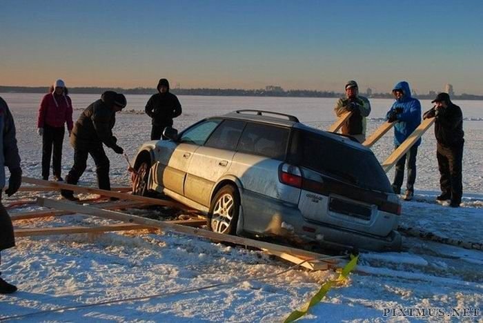 Frozen Lake Driving Gone Bad 