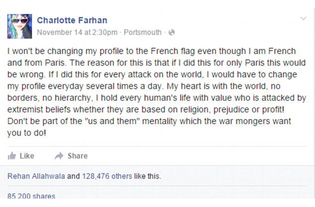 Woman Reveals Her Reason For Not Changing Her Profile Picture To Support Paris