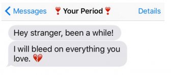 What Your Period Would Send You If It Sent Text Messages