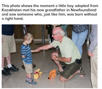 It Was So Cute When This Adopted Boy Met His New Grandpa For The First Time