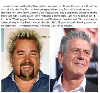 The Feud Between Guy Fieri And Anthony Bourdain Continues To Heat Up