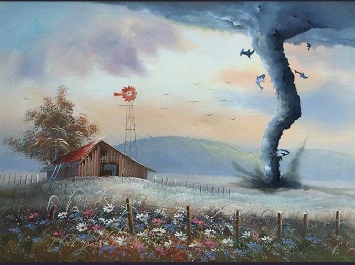Artist Adds Awesome Pop Culture References To Thrift Store Paintings