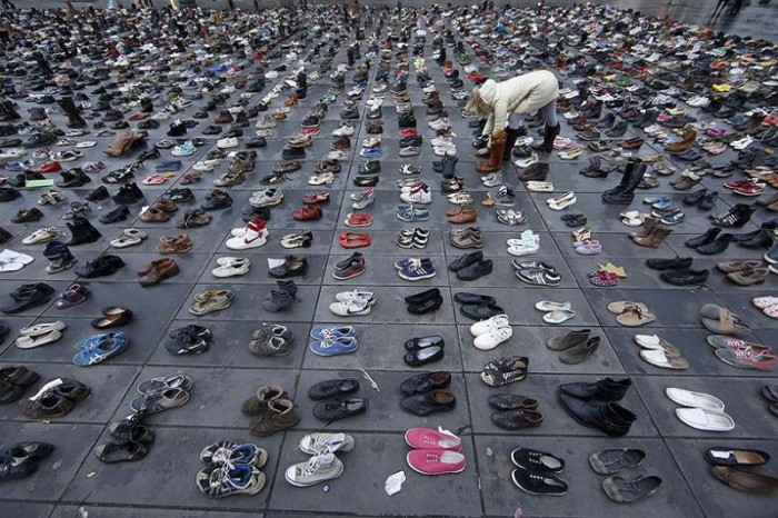 Paris Uses Shoes To Protest