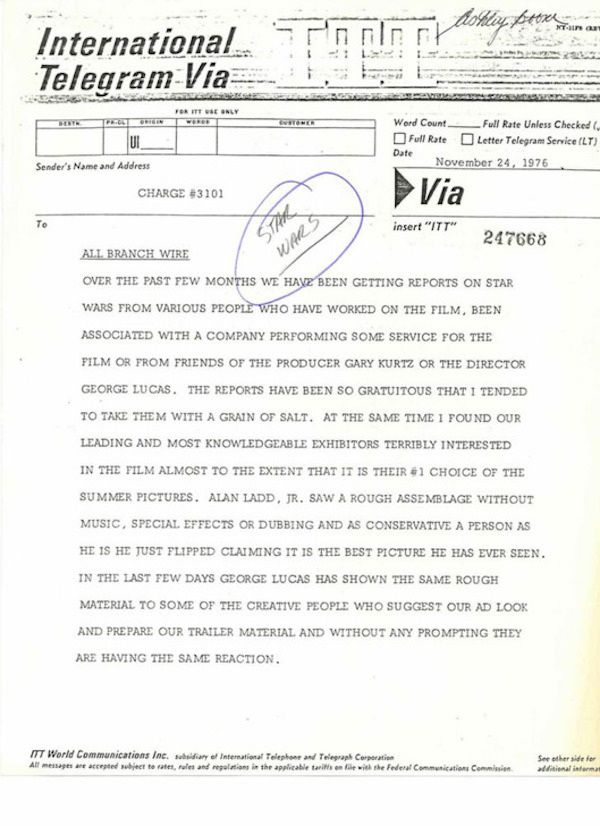 Old Memo Shows A Fox Exec Predicted The Success Of Star Wars In 1976, part 1976