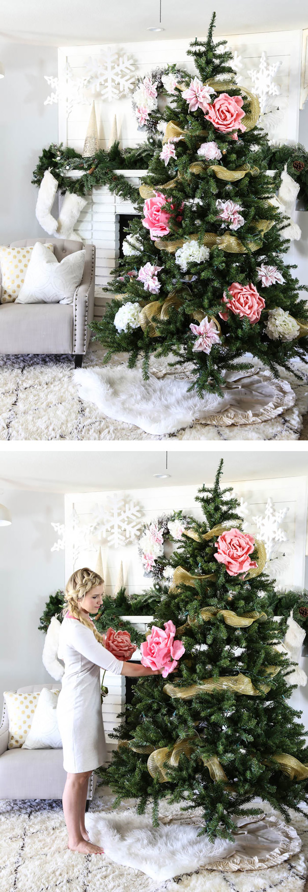 People Are Making Their Christmas Trees Beautiful By Using Flowers