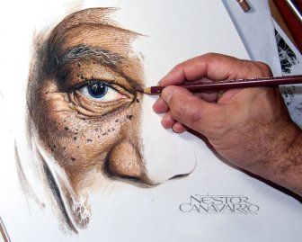 Artist Spends 50 Hours Drawing A Portrait Of Morgan Freeman With Colored Pencils