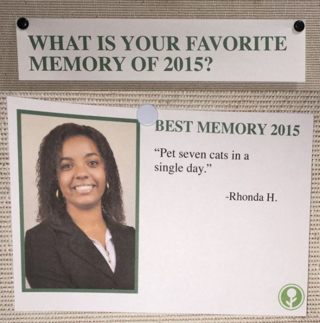 Someone Put Fake Best Memories Of 2015 On A Community Bulletin Board