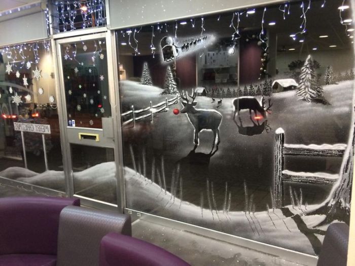 Snow Spray Can Be Used To Create Window Art Masterpieces