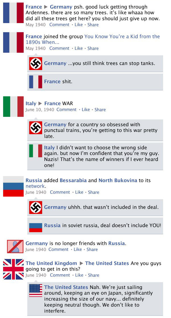 What Facebook Would Look Like If Social Media Was Around During World War II 