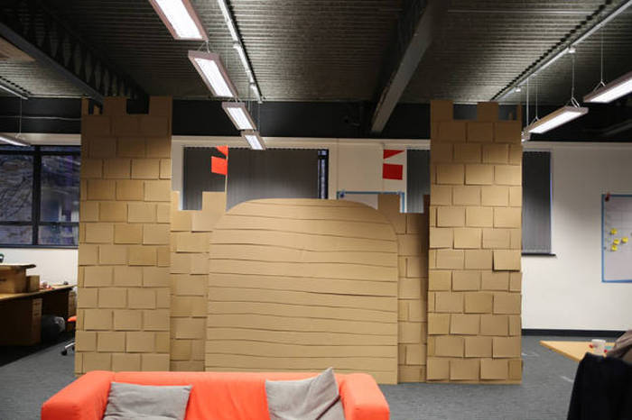 These Workers Boosted Office Morale By Building A Cardboard Castle