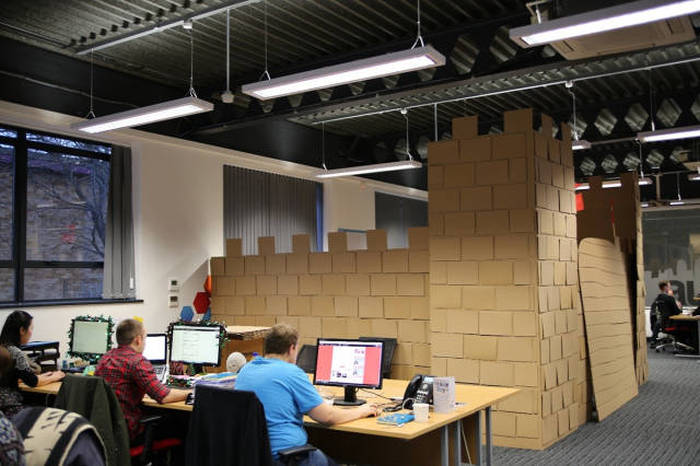 These Workers Boosted Office Morale By Building A Cardboard Castle
