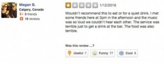 Bar Owner Has A Great Response For An Unhappy Customer On Yelp
