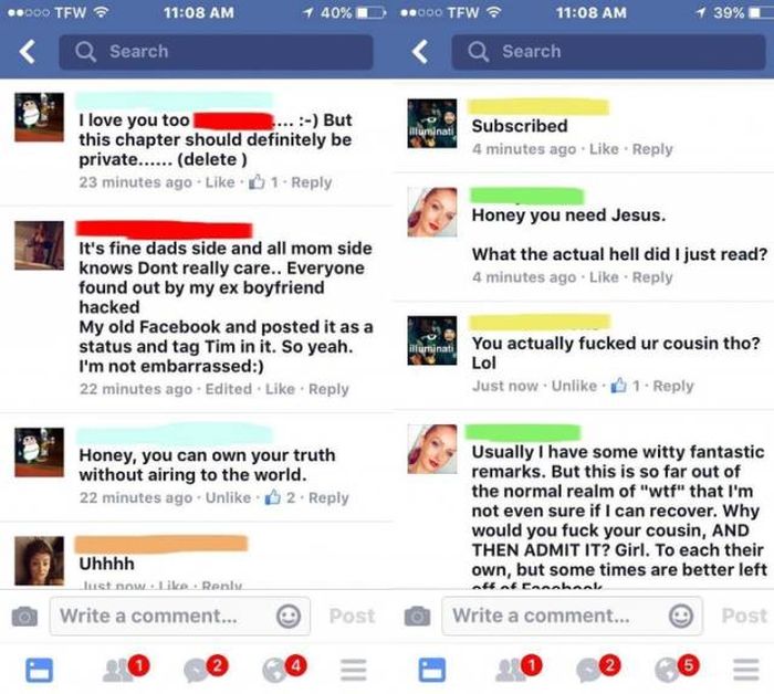Cheating Wife Totally Owns Up To Banging Her Cousin On Facebook
