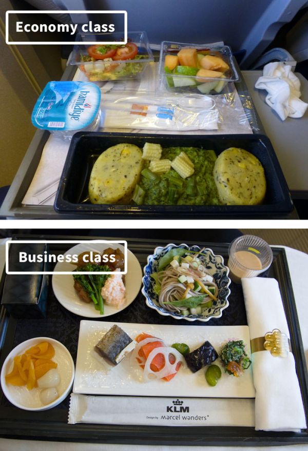 The Difference Between Airline Food In First Class Vs. Economy