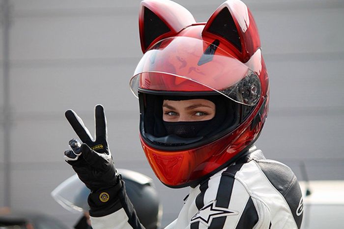 Babes Wearing Motorcycle Helmets With Cat Ears Is Definitely A Russian Thing