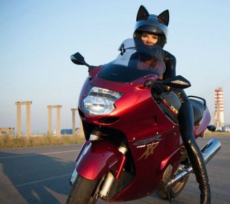 Babes Wearing Motorcycle Helmets With Cat Ears Is Definitely A Russian Thing