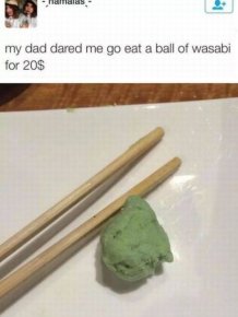 Girl Gets Dared To Eat A Ball Of Wasabi