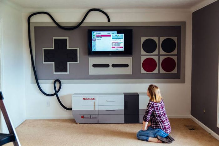 Parents Create A Giant NES Replica For Their Kids