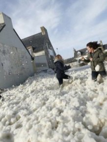 A Town In France Is Completely Covered In Foam