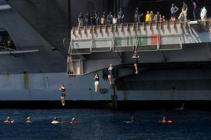 The US Navy Enjoys A Little Downtime While Out At Sea