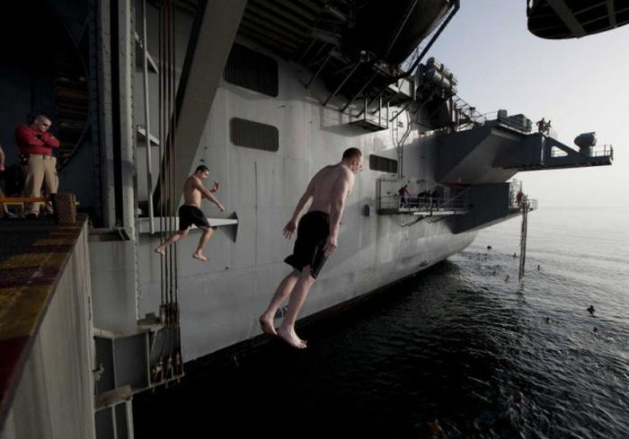 The US Navy Enjoys A Little Downtime While Out At Sea