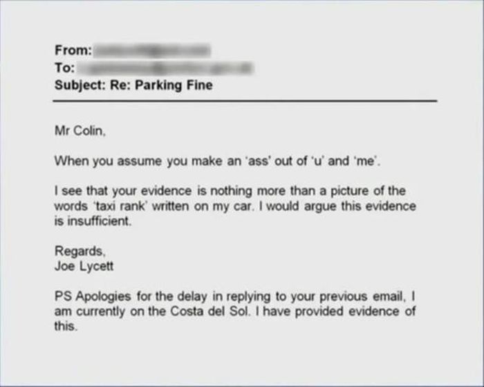 Man Finds An Awesome Way To Contest A Parking Fine