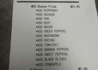 Drunk Guy Orders Pizza With Literally Everything On It