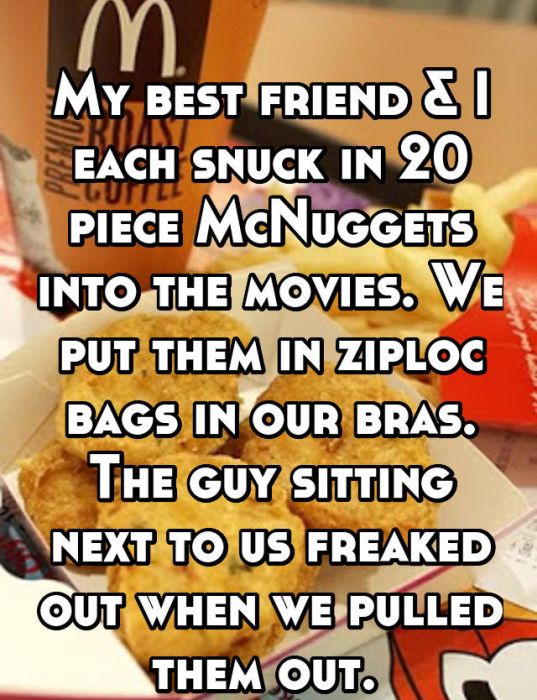 Whisper Users Reveal Their Methods For Sneaking Food Into A Movie Theater