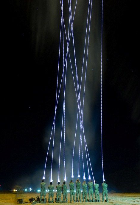 UK Soldiers Light Up The Sky With Shamooli Flares