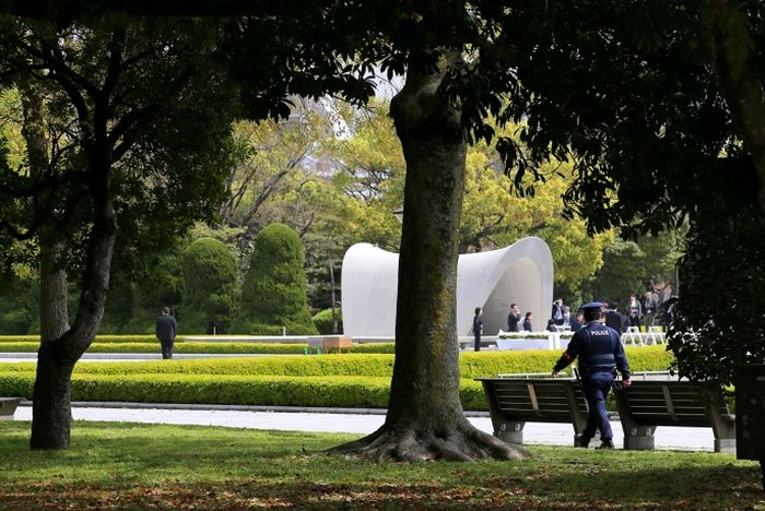 US Secretary Of State Visits The Peace Park In Hiroshima For The First Time
