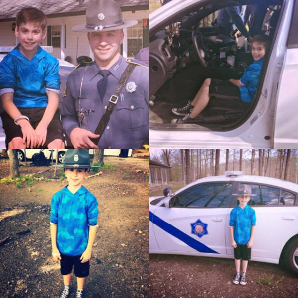 State Troopers Surprise A Kid For His Birthday After His Whole Class Bailed