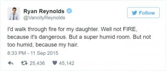 Ryan Reynolds' Twitter Page Is Filled With Hilarious Tweets About His Daughter