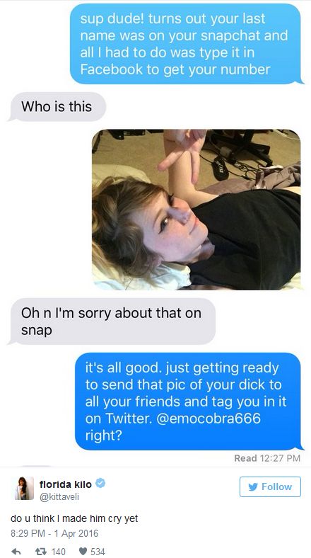 Guy Finds Out The Hard Way That Sending Unsolicited Nude Pics Is A Bad Idea