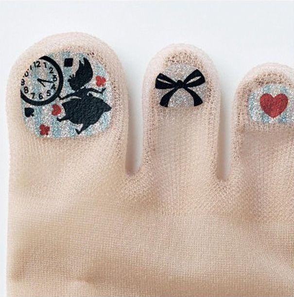 People In Japan Are Going Crazy For These Stockings With Pre-Painted Toenails