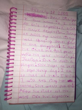 Girl Finds Hilariously Angsty Diary From When She Was 7
