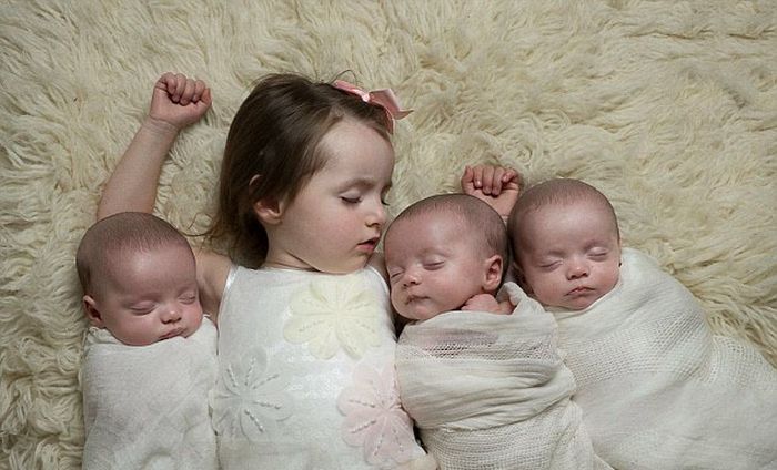 Mom Has Her Hands Full With Genetically Identical Triplets