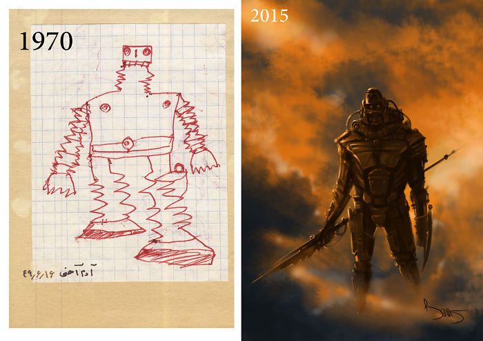 Before And After Drawings Show How Artists Progress Over Time