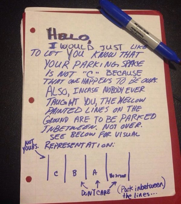 Angry Neighbors Write The Most Hilarious Notes