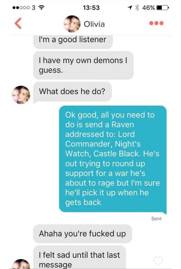 Guy Trolls Tinder Match When She Starts Asking About His Friend