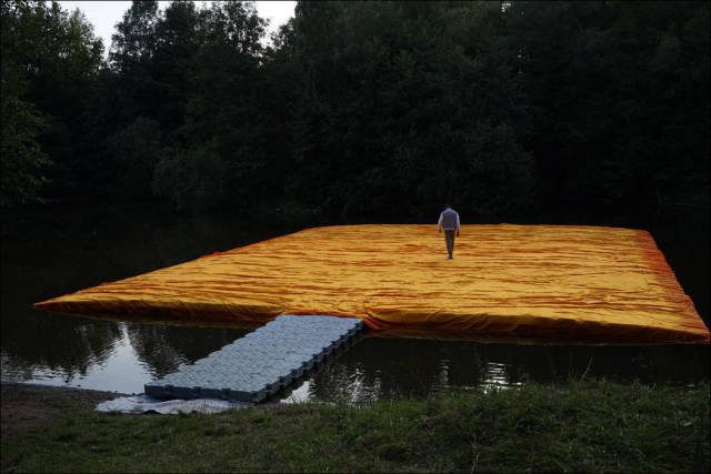 Floating Piers Installed On Lake Iseo In Italy