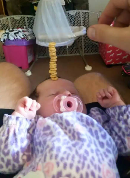 Fathers Enter Their Babies Into The Cheerios Stacking Challenge