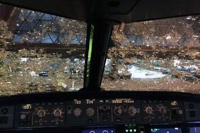 Pilots Land Plane Blind After Hail Destroys Their Windshields