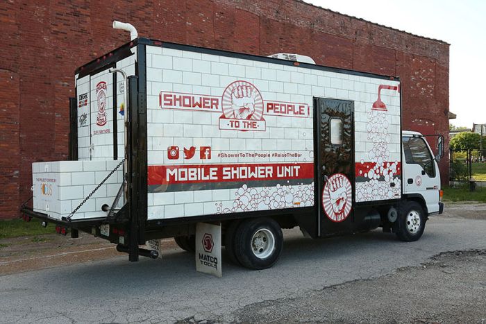 Generous Man Turns Old Truck Into Mobile Shower For The Homeless