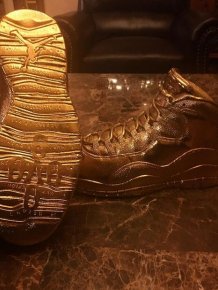 Drake Shows Off His New Pair Of Pure Gold OVO Air Jordans