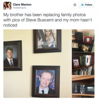 A Kid Has Been Replacing His Family Photos With Pictures Of Steve Buscemi