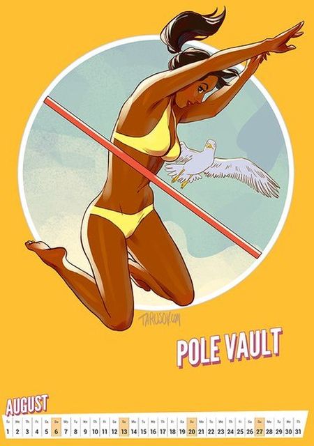 Artist Creates Awesome Pin-Up Style Calendar For The Olympic Games in Rio