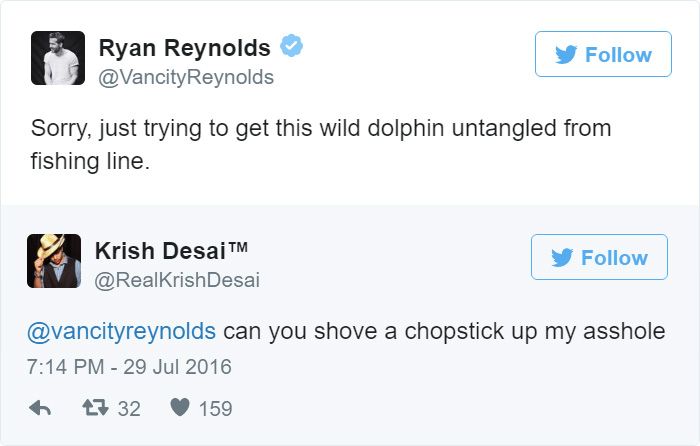 Ryan Reynolds Hilariously Responds To Inappropriate Fan Tweets