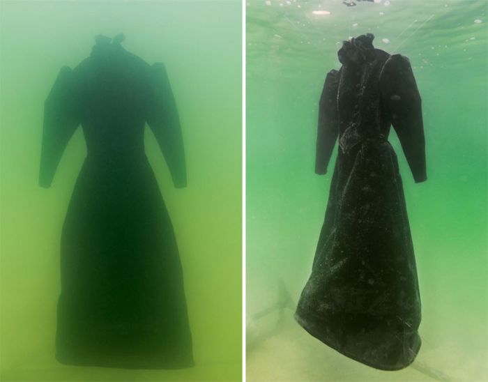 Dress Turns Into Glittering Salt Crystal Masterpiece After 2 Years In The Dead Sea